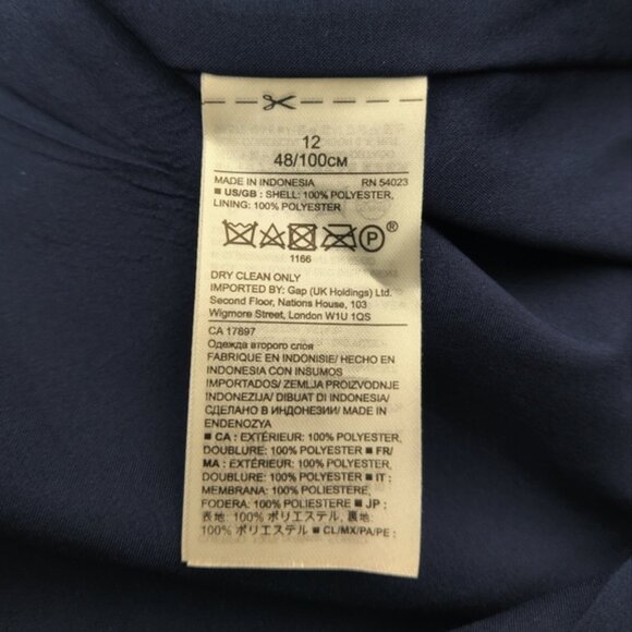 Banana Republic Women's Elegant Navy Blue Floral Sleeveless Sheath Dress Size 12 - Picture 9 of 10